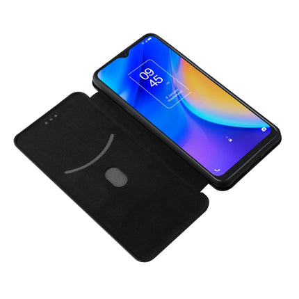 Carbon Fiber Texture Magnetic Horizontal Flip TPU + PC + PU Leather Case with Card Slot, For TCL 20S, For Asus Zenfone 8 / ZS590KS (8 Mini)