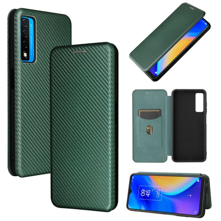 Carbon Fiber Texture Magnetic Horizontal Flip TPU + PC + PU Leather Case with Card Slot, For TCL 20S, For Asus Zenfone 8 / ZS590KS (8 Mini)