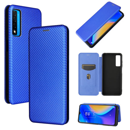 Carbon Fiber Texture Magnetic Horizontal Flip TPU + PC + PU Leather Case with Card Slot, For TCL 20S, For Asus Zenfone 8 / ZS590KS (8 Mini)