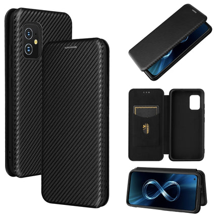 Carbon Fiber Texture Magnetic Horizontal Flip TPU + PC + PU Leather Case with Card Slot, For TCL 20S, For Asus Zenfone 8 / ZS590KS (8 Mini)