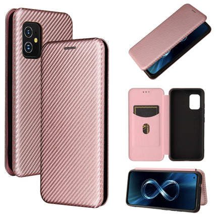 Carbon Fiber Texture Magnetic Horizontal Flip TPU + PC + PU Leather Case with Card Slot, For TCL 20S, For Asus Zenfone 8 / ZS590KS (8 Mini)