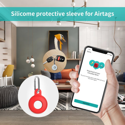 Kratzfeste, stoßfeste Schutzhülle aus Silikon mit Karabiner für AirTag