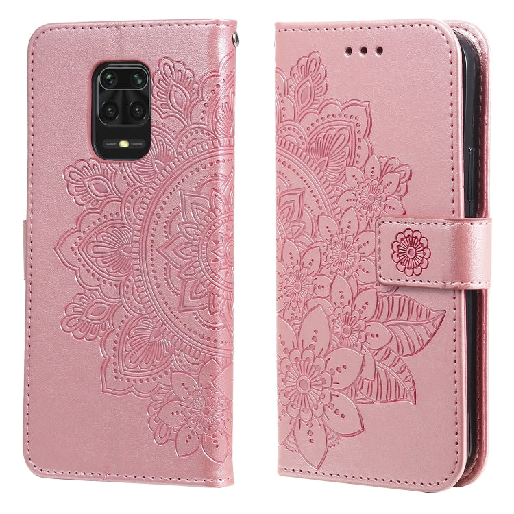 7-petal Flowers Embossing Pattern Horizontal Flip PU Leather Case with Holder & Card Slots & Wallet & Photo Frame, For Xiaomi Redmi 9C, For Xiaomi Redmi 9A, For Xiaomi Redmi K40/K40 Pro/Poco F3/ Mi 11i���������������������������������������������������...