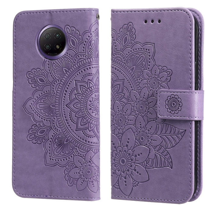 7-petal Flowers Embossing Pattern Horizontal Flip PU Leather Case with Holder & Card Slots & Wallet & Photo Frame, For Xiaomi Redmi Note 9T 5G / Note 9 5G (CN Version), For Xiaomi Redmi Note 9 4G (Foreign Version) / Mi 10X 4G                           ...