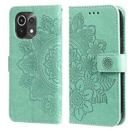 7-petal Flowers Embossing Pattern Horizontal Flip PU Leather Case with Holder & Card Slots & Wallet & Photo Frame, For Xiaomi Mi 10T Lite, For Xiaomi Mi 10T Pro, For Xiaomi Mi 11, For Xiaomi Poco X3/X3 Pro/X3 NFC