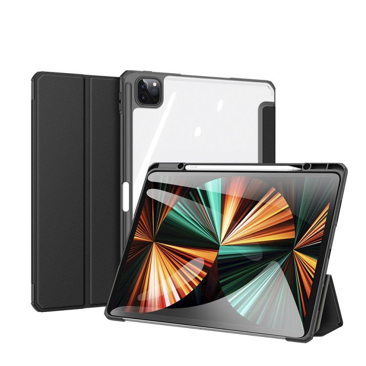 DUX DUCIS TOBY Series - Funda abatible horizontal de piel sintética + PC + TPU a prueba de golpes con soporte y ranura para bolígrafo y función de suspensión/activación, para iPad Pro 11 2022/2021/2020, para iPad Pro 12.9 2022/2021/2020