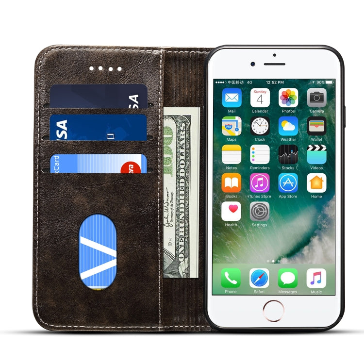 Baroque Simple Horizontal Flip Leather Case, with Holder & Card Slots & Wallet, For iPhone SE 2022 / SE 2020 / 8 / 7, For iPhone 8 Plus / 7 Plus, For iPhone XR, For iPhone XS Max