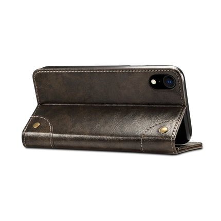 Barocke, schlichte horizontale Klapphülle aus Leder, mit Halter, Kartenfächern und Geldbörse, für iPhone XR, für iPhone XS Max