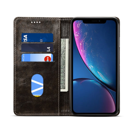 Barocke, schlichte horizontale Klapphülle aus Leder, mit Halter, Kartenfächern und Geldbörse, für iPhone XR, für iPhone XS Max