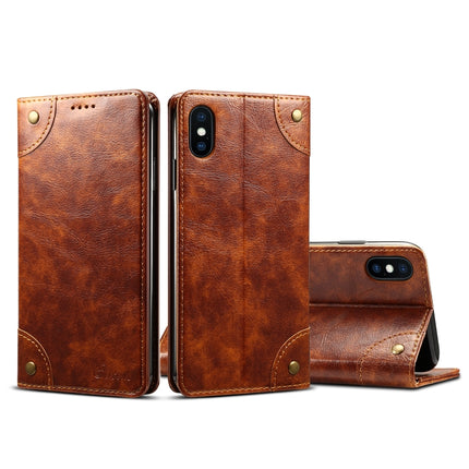Barocke, schlichte horizontale Klapphülle aus Leder, mit Halter, Kartenfächern und Geldbörse, für iPhone XR, für iPhone XS Max