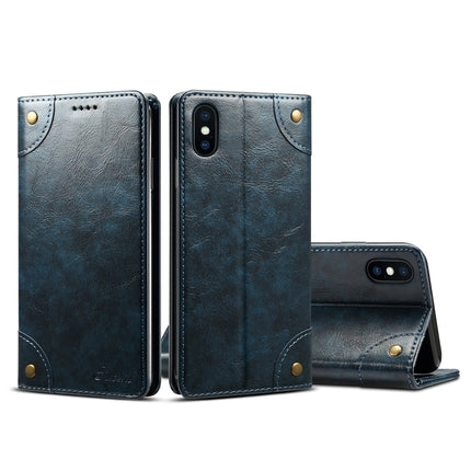 Barocke, schlichte horizontale Klapphülle aus Leder, mit Halter, Kartenfächern und Geldbörse, für iPhone XR, für iPhone XS Max