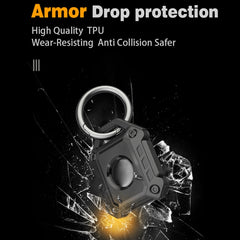 Anti-scratch Shockproof TPU Protective Cover Case with Keychain Hook Loop for AirTag, Armor, Punk Armor