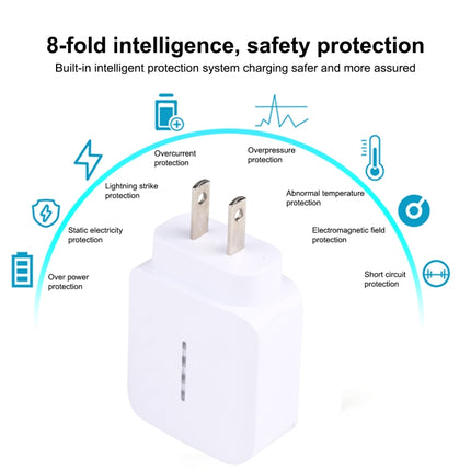 LZ-822A+C PD 20W USB-C / Type-C + QC 3.0 USB Fast Travel Charger,, US Plug, EU Plug