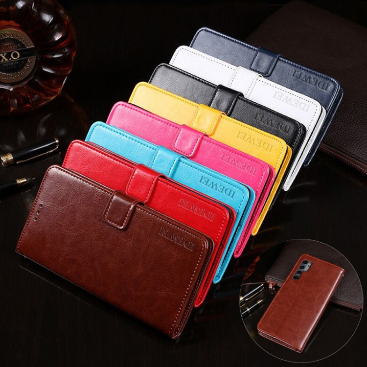 idewei Crazy Horse Texture Horizontal Flip Leather Case with Holder & Card Slots & Wallet, For TCL 20 Pro 5G, For Wiko Y51, For Xiaomi Redmi Note 10 Pro 5G