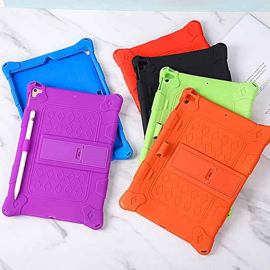 All-inclusive Silicone Shockproof Case with Holder, For iPad mini 5 / 4 with Pen Slot, For iPad 9.7 2018/2017 / Air 2 / Air / Pro 9.7 2016, For iPad Pro 10.5 / 10.2 2021 / 2020 / 2019 / Air 3, For iPad Pro 11 2021 / 2020 / Air 2020 10.9