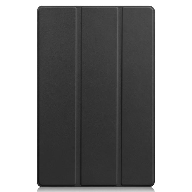 Custer Pattern Pure Color Horizontal Flip Leather Case with Sleep Function & Three-folding Holder, For Lenovo Pad Plus 11 2021