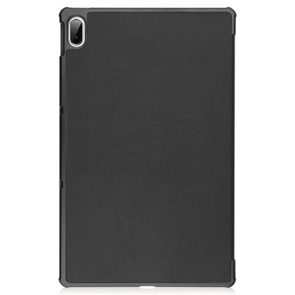 Custer Pattern Pure Color Horizontal Flip Leather Case with Sleep Function & Three-folding Holder, For Lenovo Pad Plus 11 2021