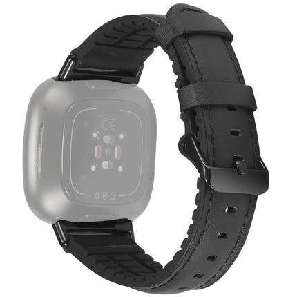 Leather + Silicone Replacement Strap Watchband, For Fitbit Versa 3