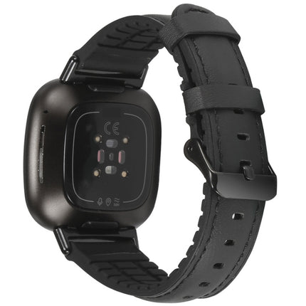 Leather + Silicone Replacement Strap Watchband, For Fitbit Versa 3