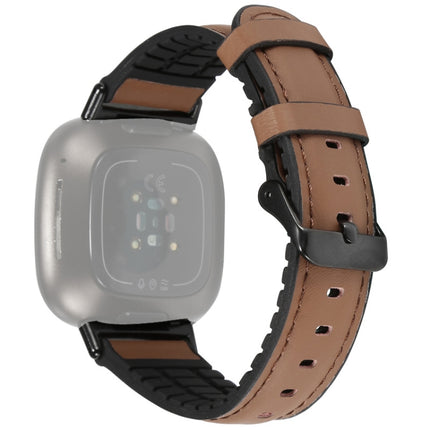 Leather + Silicone Replacement Strap Watchband, For Fitbit Versa 3