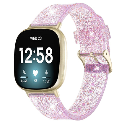 Glitter Powder Silicone Replacement Strap Watchband, For Fitbit Versa 3