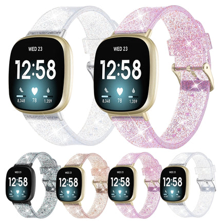 Glitter Powder Silicone Replacement Strap Watchband, For Fitbit Versa 3