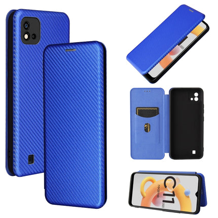 Carbon Fiber Texture Magnetic Horizontal Flip TPU + PC + PU Leather Case with Card Slot, For OPPO Realme C11 2021, For OPPO Realme C20, For OPPO Reno 5A(Japan version), For TCL 20 Pro 5G