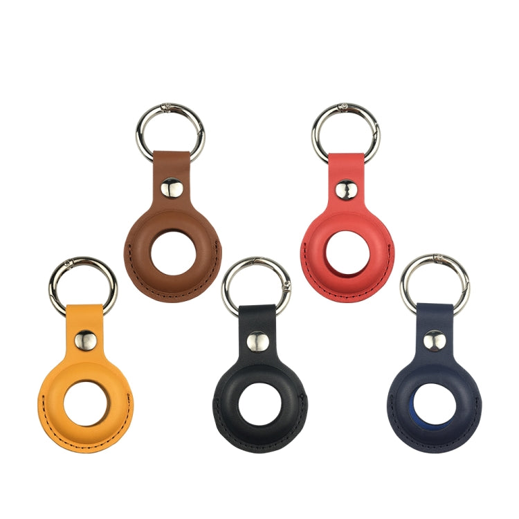 Shockproof Anti-scratch Leather Protective Case Cover Key Chain with Hang Loop For AirTag