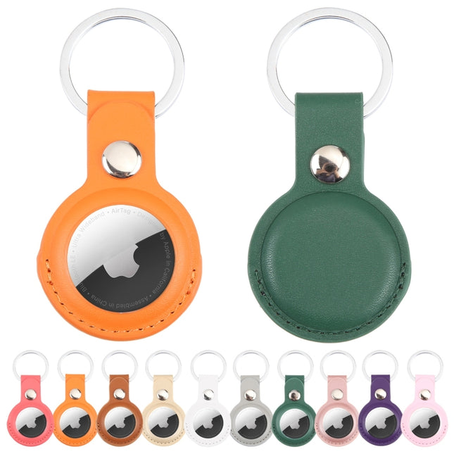 Für AirTag Stoßfeste, kratzfeste Lederschutzhülle mit Schlüsselanhänger zum Aufhängen