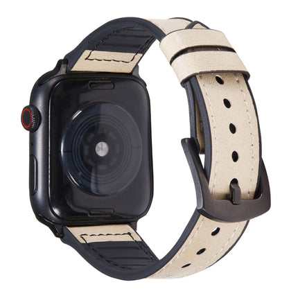 Crazy Horse Texture Leather Replacement Watchbands For Apple Watch Series, 7 45mm / 6 & SE & 5 & 4 44mm / 3 & 2 & 1 42mm, 7 41mm / 6 & SE & 5 & 4 40mm / 3 & 2 & 1 38mm