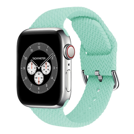 Braided Silicone Replacement Watchbands with Buckle For Apple Watch Series, 7 45mm / 6 & SE & 5 & 4 44mm / 3 & 2 & 1 42mm, 7 41mm / 6 & SE & 5 & 4 40mm / 3 & 2 & 1 38mm