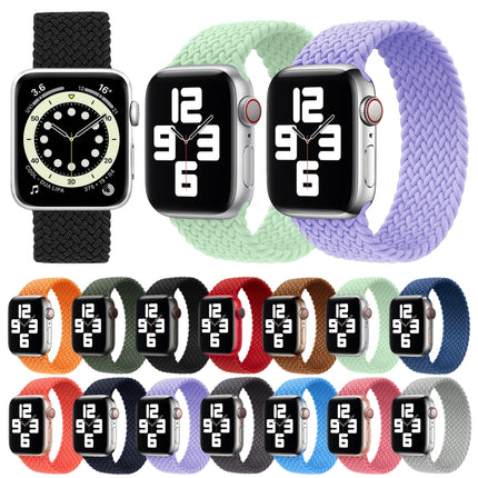 Metal Head Braided Nylon Solid Color Replacement Strap Watchband For Apple Watch Series 6 & SE & 5 & 4 40mm / 3 & 2 & 1 38mm, M 145mm