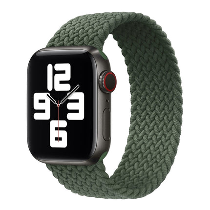 Metal Head Braided Nylon Solid Color Replacement Strap Watchband For Apple Watch Series 6 & SE & 5 & 4 40mm / 3 & 2 & 1 38mm, L 155mm