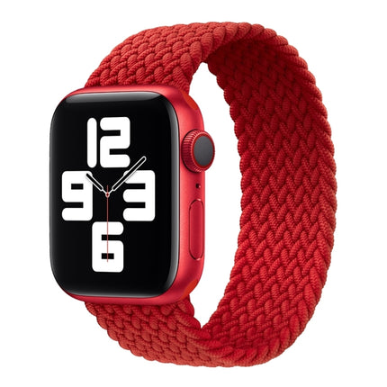 Metal Head Braided Nylon Solid Color Replacement Strap Watchband For Apple Watch Series 6 & SE & 5 & 4 40mm / 3 & 2 & 1 38mm, L 155mm
