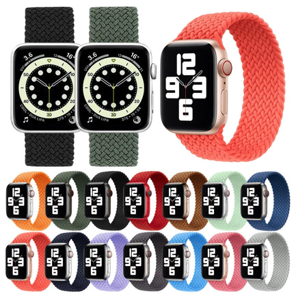 Metal Head Braided Nylon Solid Color Replacement Strap Watchband For Apple Watch Series 6 & SE & 5 & 4 40mm / 3 & 2 & 1 38mm, L 155mm