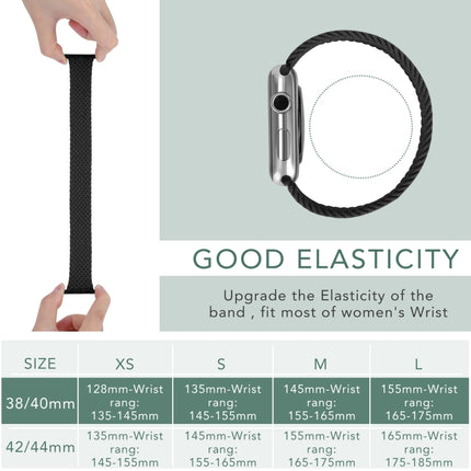 Metal Head Braided Nylon Solid Color Replacement Strap Watchband For Apple Watch Series 6 & SE & 5 & 4 44mm / 3 & 2 & 1 42mm, M 155mm