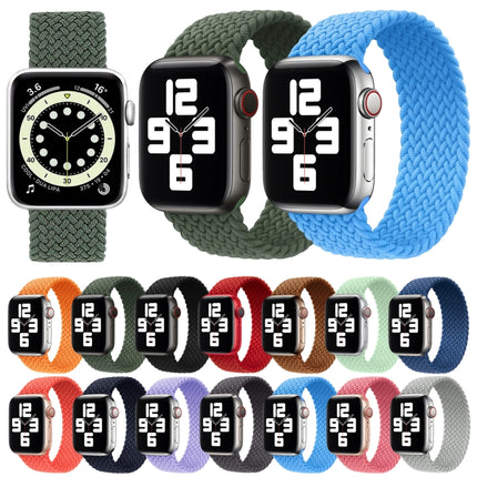 Metal Head Braided Nylon Solid Color Replacement Strap Watchband For Apple Watch Series 6 & SE & 5 & 4 44mm / 3 & 2 & 1 42mm, M 155mm