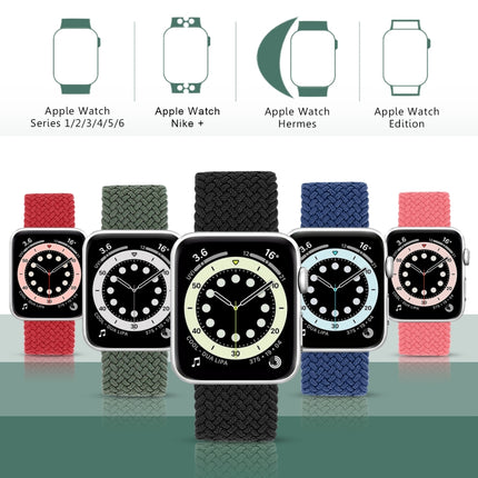 Metal Head Braided Nylon Solid Color Replacement Strap Watchband For Apple Watch Series 6 & SE & 5 & 4 44mm / 3 & 2 & 1 42mm, L 165mm