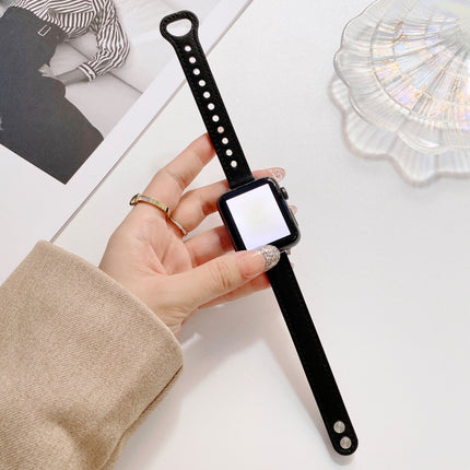Double Studs Buckle Genuine Leather Strap Watchband For Apple Watch Series, 7 45mm / 6 & SE & 5 & 4 44mm / 3 & 2 & 1 42mm, 7 41mm / 6 & SE & 5 & 4 40mm / 3 & 2 & 1 38mm