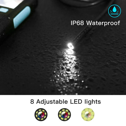 P60B 8mm 1080P 2.4 inch IPS Screen IP68 Waterproof HD Digital Endoscope, 8mm 2m Hard Cable, 8mm 5m Hard Cable, 8mm 10m Hard Cable