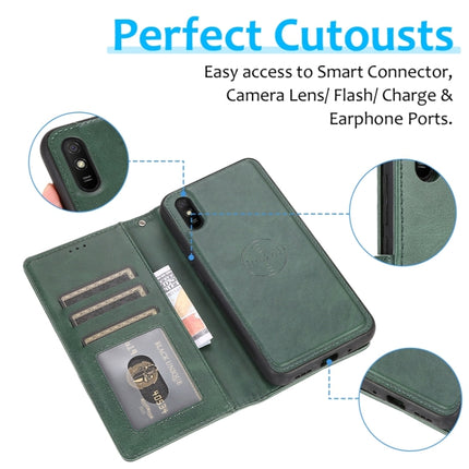 For Xiaomi Redmi 9 Calf Texture 2 in 1 Detachable Magnetic Back Cover Horizontal Flip Leather Case with Holder & Card Slots & Wallet & Photo Frame, For Xiaomi Redmi 9A, For Xiaomi Redmi 9