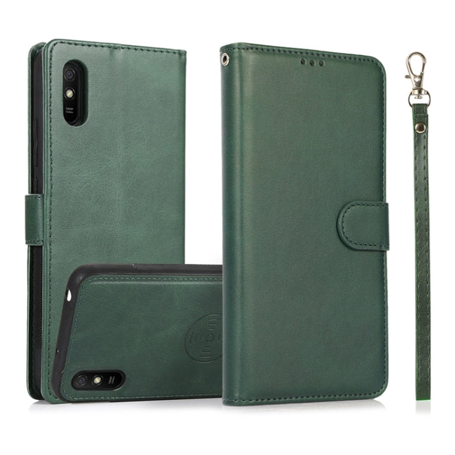 For Xiaomi Redmi 9 Calf Texture 2 in 1 Detachable Magnetic Back Cover Horizontal Flip Leather Case with Holder & Card Slots & Wallet & Photo Frame, For Xiaomi Redmi 9A, For Xiaomi Redmi 9