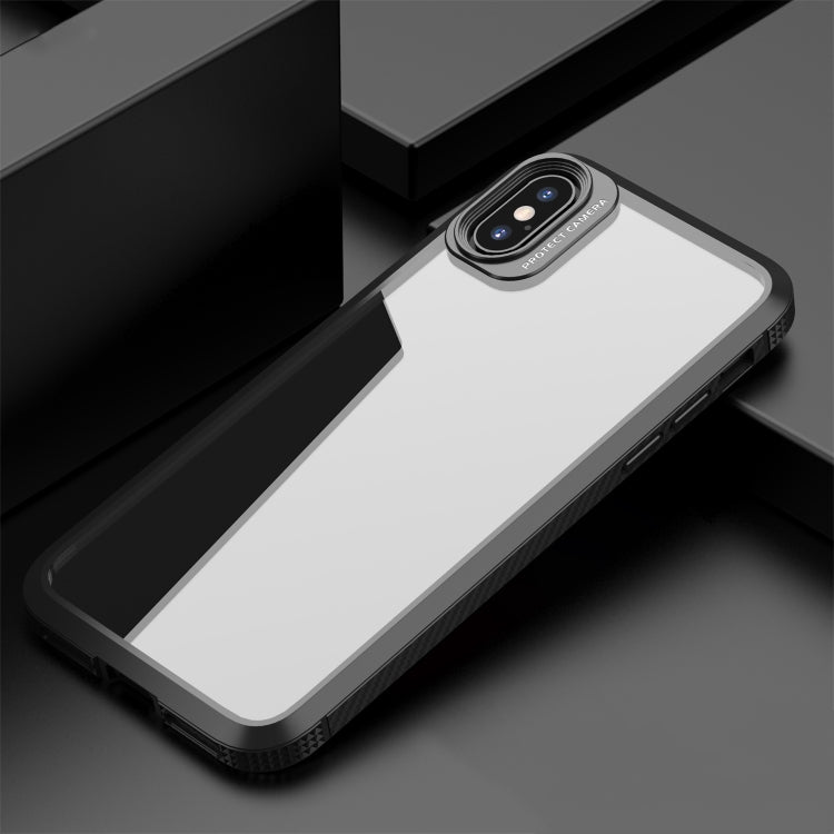 Funda de PC transparente a prueba de golpes con textura de fibra de carbono de la serie iPAKY MG para iPhone 12 Pro Max, iPhone XS/X, iPhone XR, iPhone XS Max