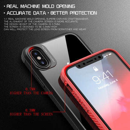 iPAKY MG Series Carbon Fiber Texture Shockproof TPU+ Transparent PC Case, For iPhone XS Max