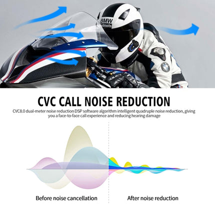 WUPP Bluetooth 5.1 S2 Motorcycle Helmet Full Duplex Bluetooth Intercom Headset Earphone
