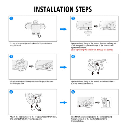 WUPP Bluetooth 5.1 S2 Motorcycle Helmet Full Duplex Bluetooth Intercom Headset Earphone