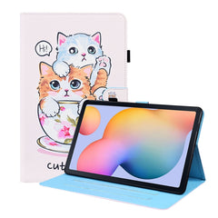 Horizontale Klapphülle aus Leder mit Tiermuster, Halterung &amp; Kartenfächern &amp; Bilderrahmen &amp; Schlaf-/Weckfunktion, für Samsung Galaxy Tab A7 10.4 2020 SM-T500 / SM-T505, für Samsung Galaxy Tab S6 Lite SM-P610 / SM-P615