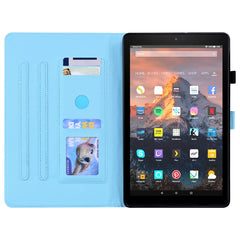 Horizontale Klapphülle aus Leder mit Tiermuster, Halterung &amp; Kartenfächern &amp; Bilderrahmen &amp; Schlaf-/Weckfunktion, für Amazon Fire HD 10 2021, für Amazon Kindle Paperwhite 4 / 3 / 2 / 1, für Amazon Kindle Fire 7, für iPad 9.7 2018 / 2017