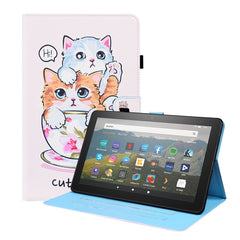 Horizontale Klapphülle aus Leder mit Tiermuster, Halterung &amp; Kartenfächern &amp; Bilderrahmen &amp; Schlaf-/Weckfunktion, für Amazon Fire HD 10 2021, für Amazon Kindle Paperwhite 4 / 3 / 2 / 1, für Amazon Kindle Fire 7, für iPad 9.7 2018 / 2017