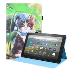 Horizontale Klapphülle aus Leder mit Tiermuster, Halterung &amp; Kartenfächern &amp; Bilderrahmen &amp; Schlaf-/Weckfunktion, für Amazon Fire HD 10 2021, für Amazon Kindle Paperwhite 4 / 3 / 2 / 1, für Amazon Kindle Fire 7, für iPad 9.7 2018 / 2017